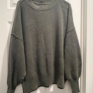 Aerie Olive Crew Neck Sweater